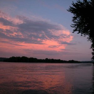 Sunset, Mississippi River, Guttenberg, IA