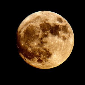 Harvest Moon from Va. Beach, VA on 13 November 2016. 
Pix taken with a NIKON D5300, NIKKOR 200-500mm/f5.6 at 500mm. The tripod was a must.