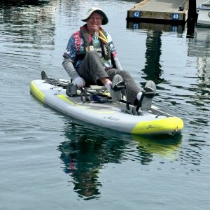 Colby kayaking around H dock