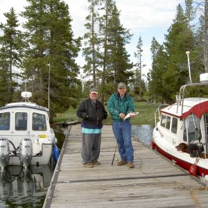 Catching fish from the dock at Eagle Bay