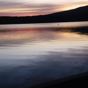 Sunrise color, soft and inviting, on Sequim Bay.