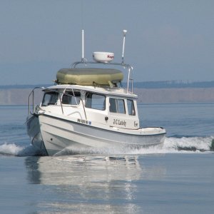 JC Lately on Juan de Fuca with Whidbey Is. in the background.