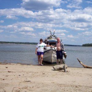 She is in the Ohio River, I am in the Mississippi River