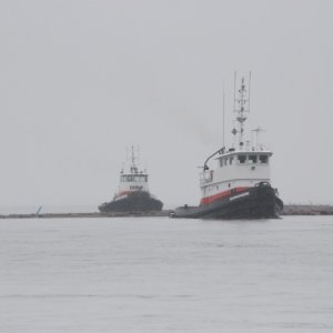 Swinomish and Rosario Tugboats at the mouth of Deception Pass, Whidbey Island, WA