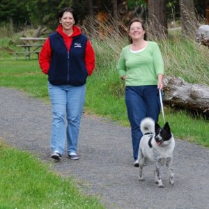 Dee, Susan and Shadow on Jones Island