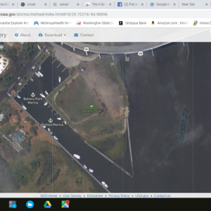 Post-Michael Screenshot of Battery Park Marina in Apalachicola