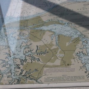 Media 'Local Lynnhaven / Broad  Bay area  Chart under the 'glass'. Pix taken early in AM.' in album 'Table top aft edge isle side'
