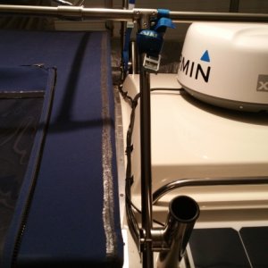Wires run behind roof hump and loop into the cockpit at the canvas corner just like the RADAR cable