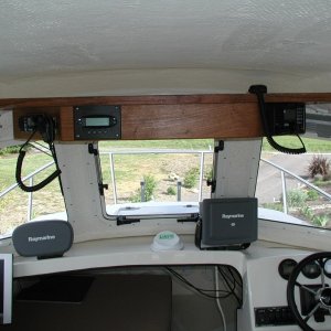 Media 'Overhead Console in place with 2 Icom radios and Outback Inverter "Mate".' in album 'Overhead Console in place with 2 Icom radios and Outback Inverter "Mate".'