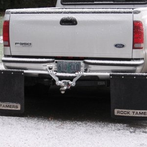 Media 'Protection from rocks and debris, these are fully adjustable from dually to ranger size. Each measures two feet wide, I placed them directly behind each wheel.' in album 'First Picture of "My Heaven" sitting at Sportcraft'