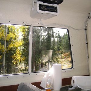 AM/FM CD player installation above sink.