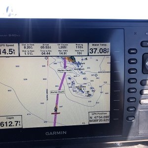 Notice the water temperature between Grand Portage and Isle Royale