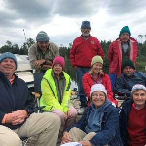 The group with some hats made by MeriAura\'s Pat. Mystery Girl Bill not in photo as he took picture