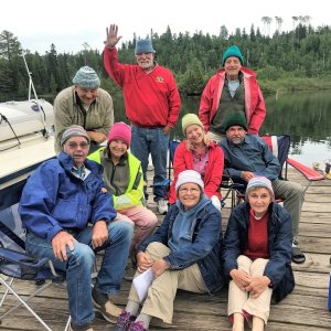 The group with some hats made by MeriAura\'s Pat. Colby not in photo as he took picture