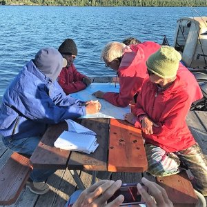 Reviewing the chart for the next day\'s plan