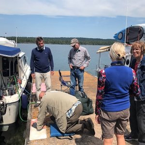 Watching Tom filet a Lake Trout!