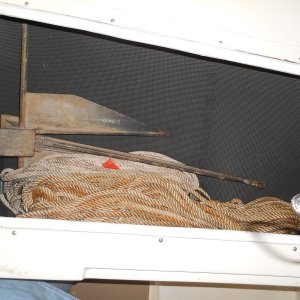 Opened up locker under v berth.  Lots of storage. Did same to stbd side.