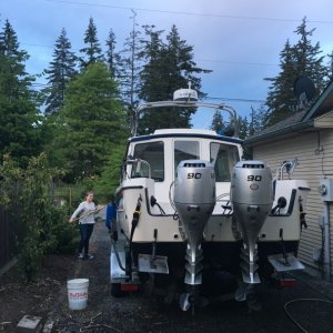 Media 'Scrubbing it after a cruise' in album 'Oak Harbor Marina'