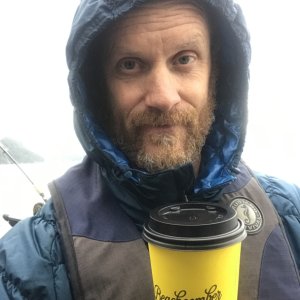 Drinking good coffee on the boat .. Howe sound  March 2019