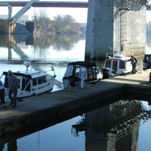 Downtown Nashville docks left to right Foggy Dew"Rick & Donna", C-Byrd "Pat and Roger", C-Pearl "Jeff & Cathy", Gypsy "Mike & Brenda"