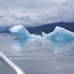 Inside Passage 2011 175 - Northbound, Frederick Sound. Bergs from LaConte Glacier