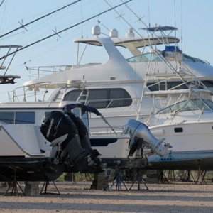 She looks pretty tiny in the boatyard