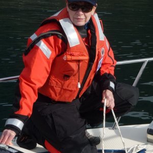 Crewmember handling forward lines