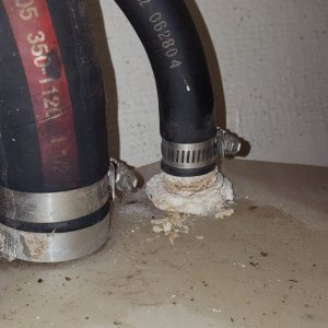 effect of battery acid from boil over in lazarette above