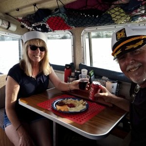 Headed North out of Page to Provo UT and splashed the boat in Utah Lake for the night. Our kids got us hats for the trip.