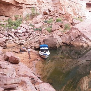 Unauthorized photo of the captain catching dinner wearing his official Lake Powell CD 16 uniform.