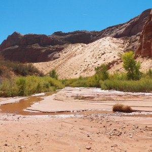 The sand slides get washed down and make this nice trail.