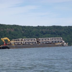 DSC02515 Old Subway cars headed down the Hudson going to make an artificial reef some where out in the Ocean