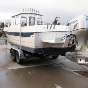 April 2009;   2005  ProAngler 26' & 200 hp Honda, my new ride