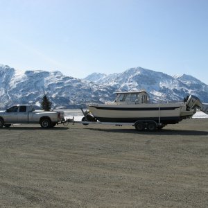At Kluane Lake 2009 on the Alaska Hyw. in the Yukon.  Lake still frozen.