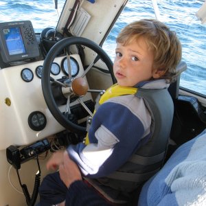 Grandson Jack at the helm