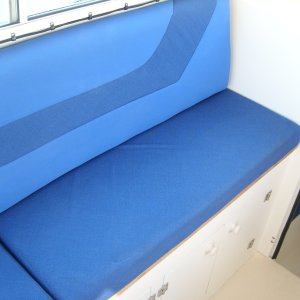 Original Port Side seating; picture of remodeling in another photo.