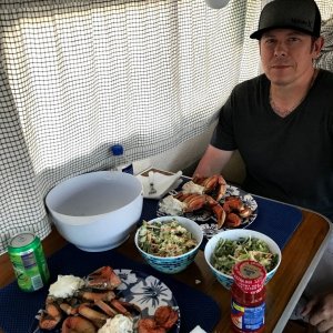 dinner onboard with son nick