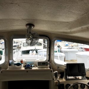 Media 'Removed over head shelf, relocated VHF, and added fan' in album 'Mac, Jess and Ranger on the dock at Friday Harbor'
