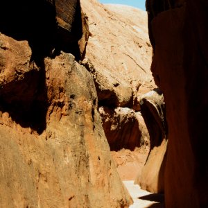Sandy Trail Through Slot at Smith Fork Canyon 9-20-10