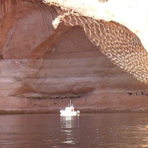 reflection in cathedral in the desert, from C Idaho