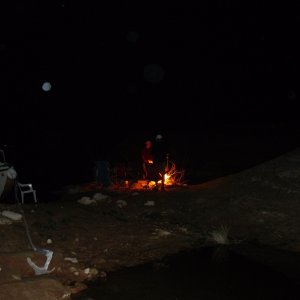 Campfire & Full Moon by Rana Verde