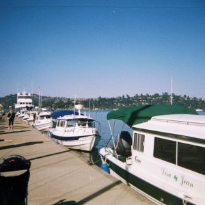 Media 'The lineup at Sausalito. We're putting tattoos on!' in album 'Rio Vista, gett'n the boats ready to go.'