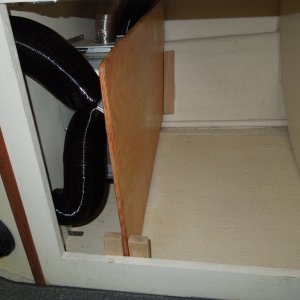 Cabinet divider, top support not installed yet.