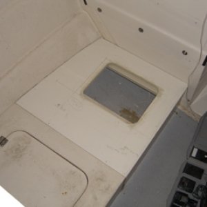 New floor with opening for hatch.