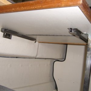 Table open, supported with hardware found at www.rockler.com