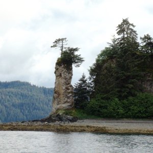 The face on Chimney Rock, Port Fredrick near Hoonah