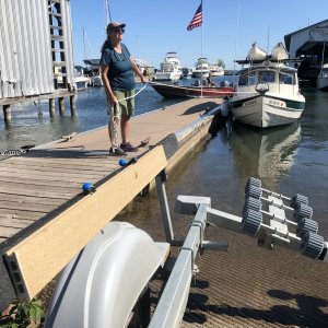 1 inch spacer board to force boat to trailer's center