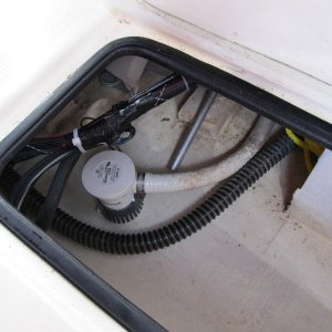 backup bilge pump added on separate wiring and switch using the old macerator circuit