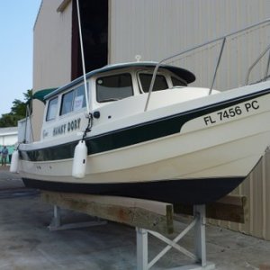 Hunky Dory in dry dock in Vero Beach, Florida