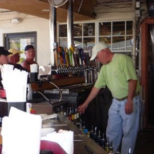 The outside bar at The Castaway, over 50 draft beers on tap, very cool place, great food been there since 1926 1/2 a block from our transcient slip at Burdine's Marina.